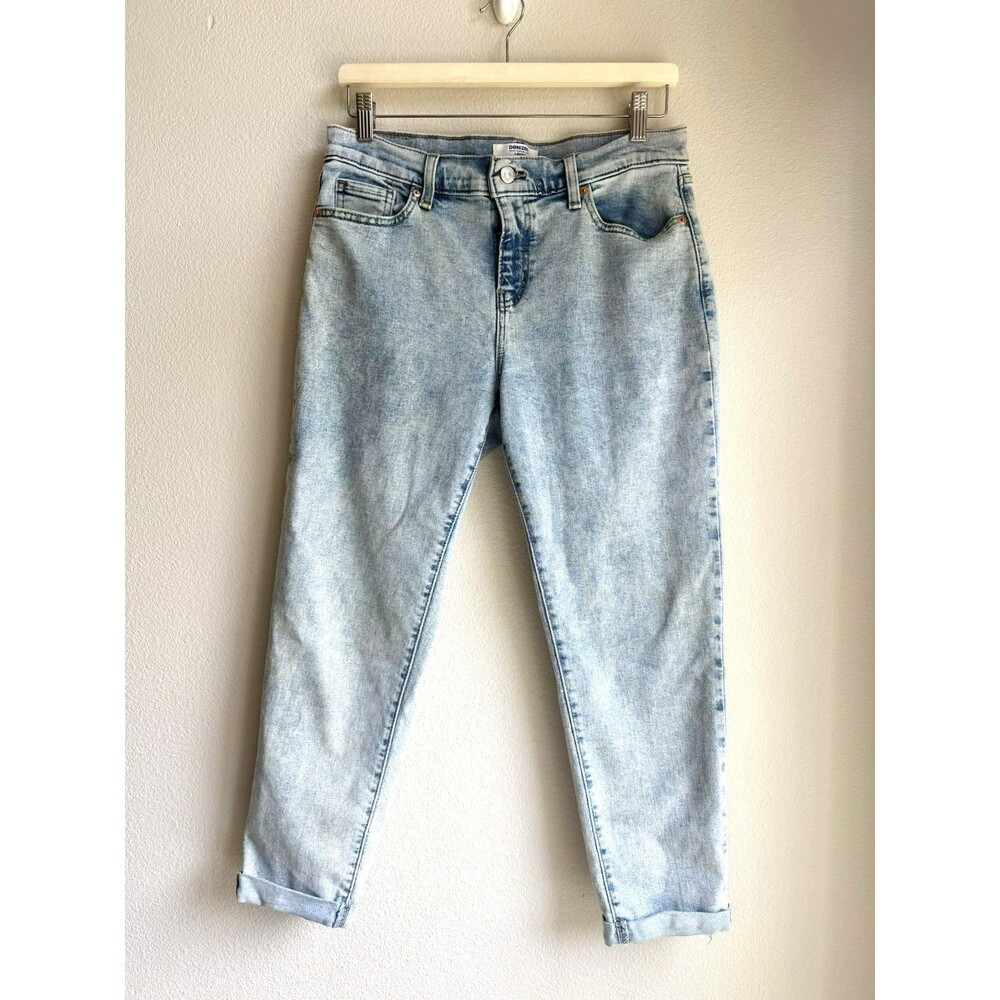 Denizen From Levi's Boyfriend Jeans Womens 26 Blue Light Wash Cuffed Denim YKK